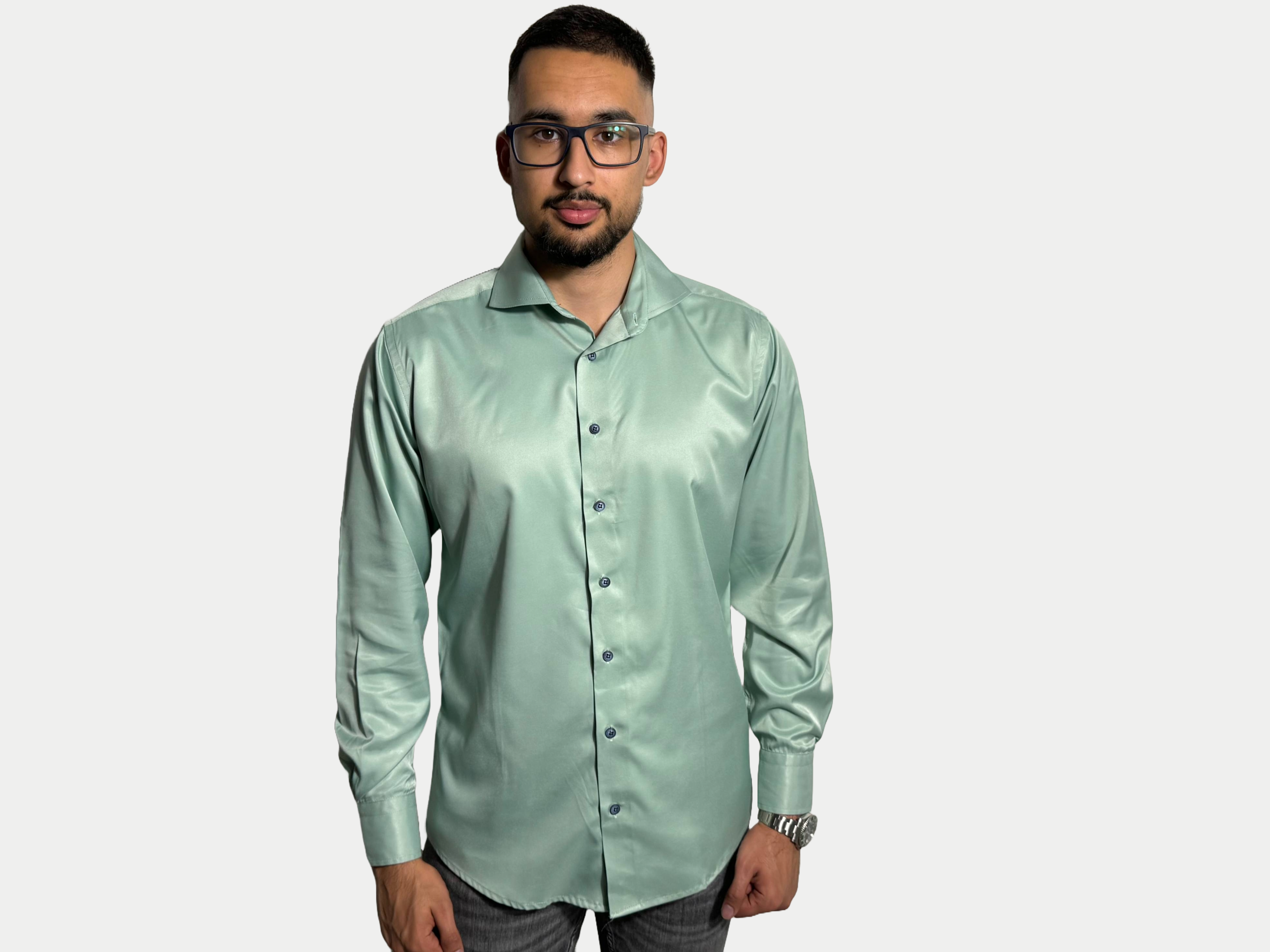 SHIRT - SILK LIGHT GREEN