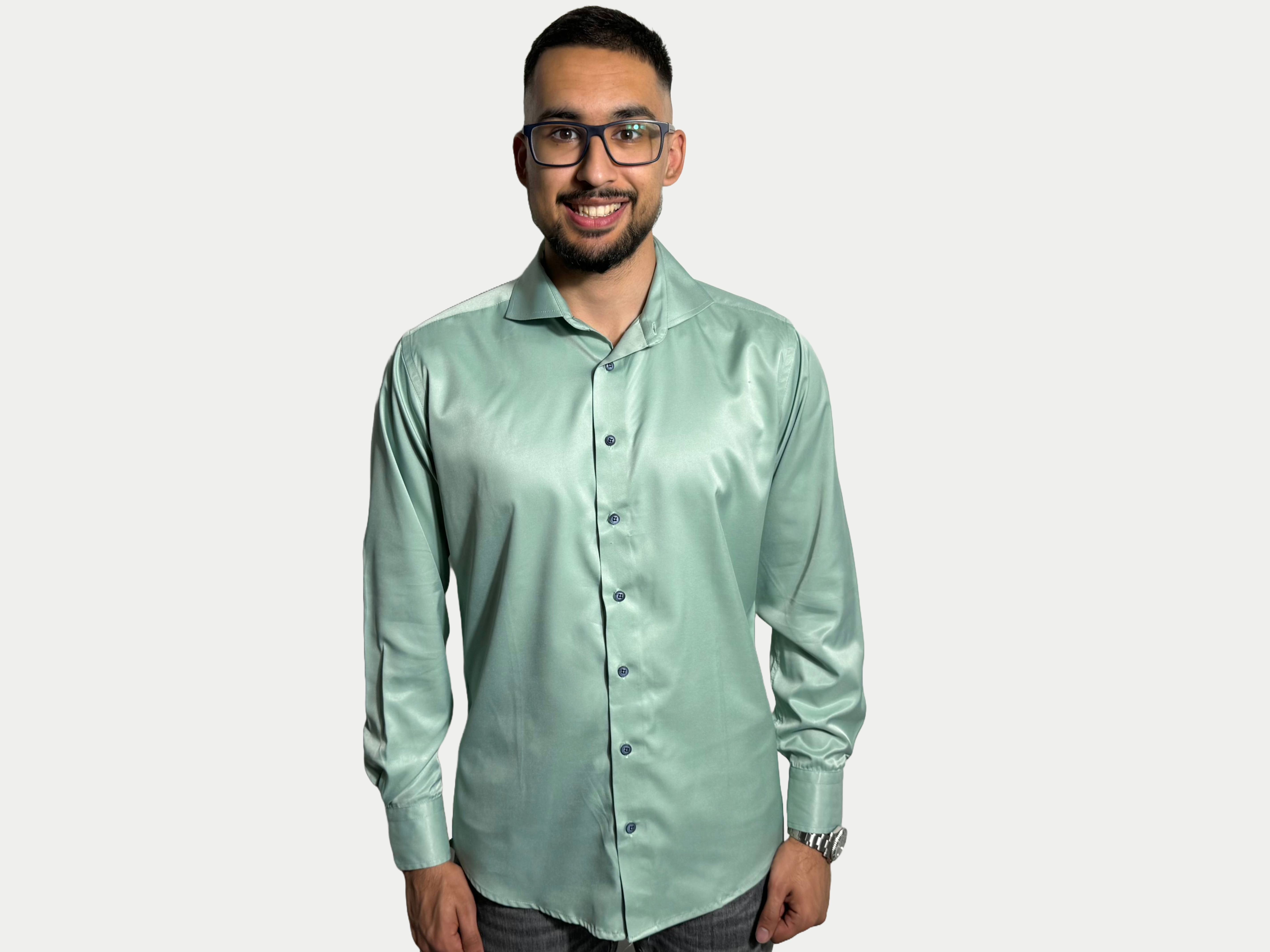 SHIRT - SILK LIGHT GREEN