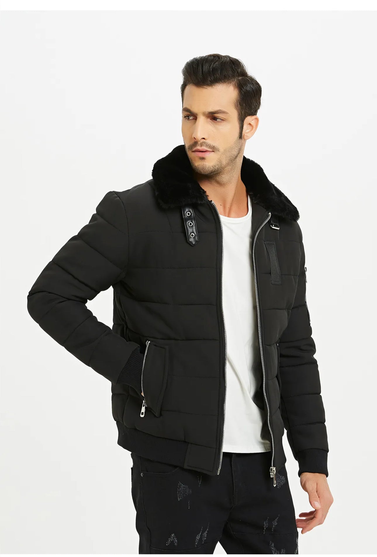 Nova Pilot Black Winter Coat – Luxe Warmte & Tijdloze Stijl, Nu voor Slechts €99,99 (Normaal €149,99) + Gratis Verzending!