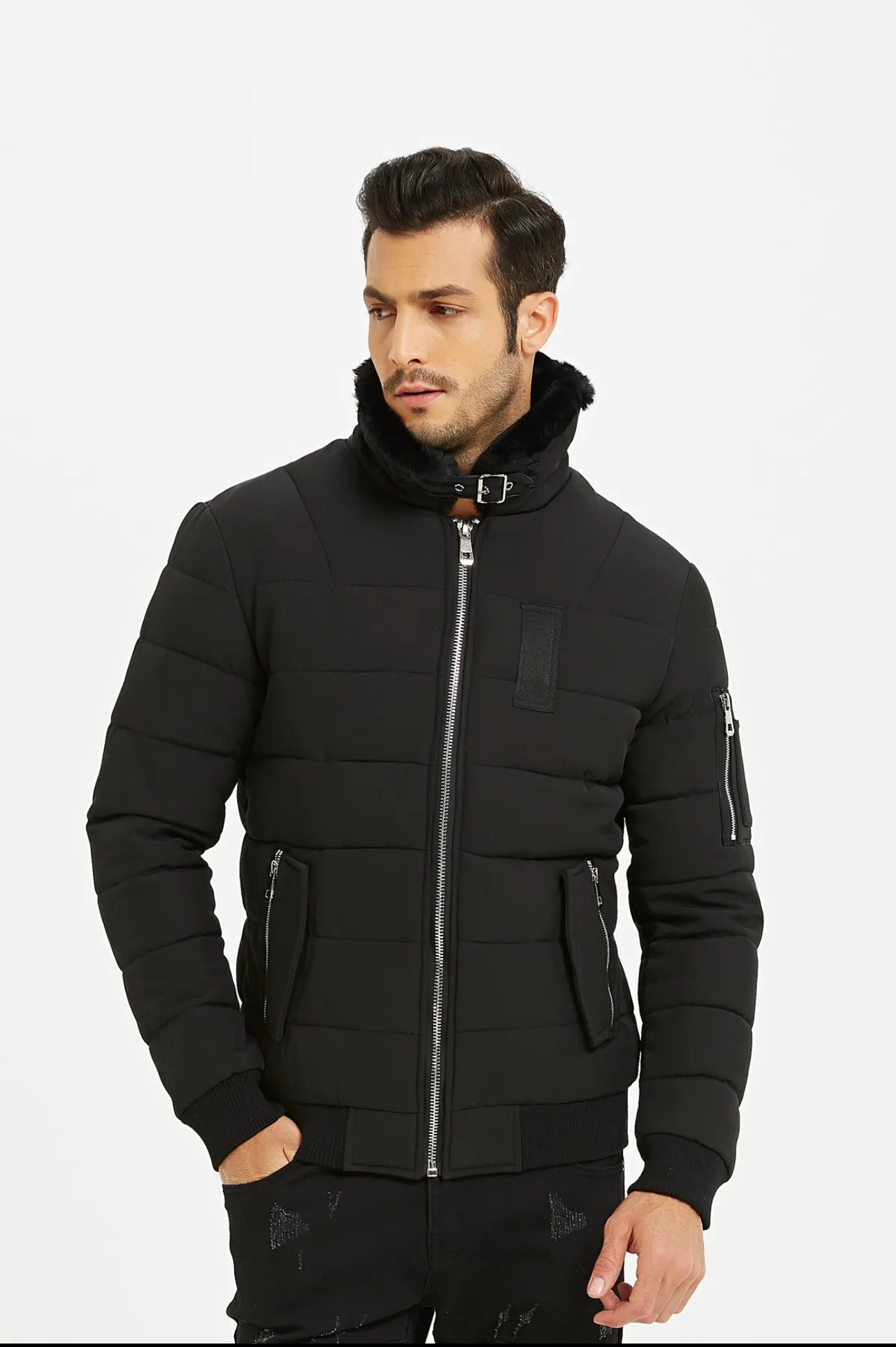 Nova Pilot Black Winter Coat – Luxe Warmte & Tijdloze Stijl, Nu voor Slechts €99,99 (Normaal €149,99) + Gratis Verzending!