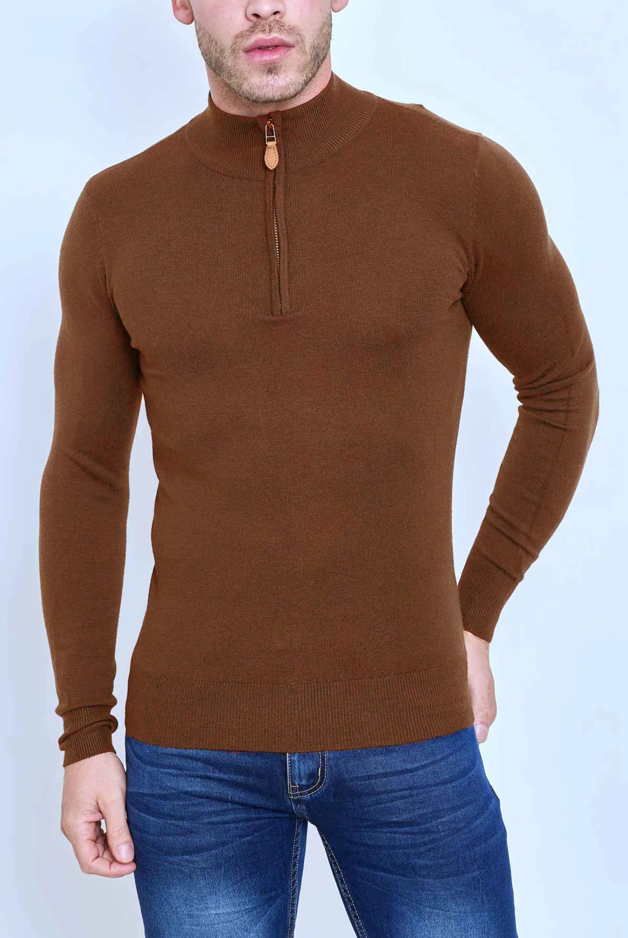 Azimi Fashion Harbor Half-Zip Espresso