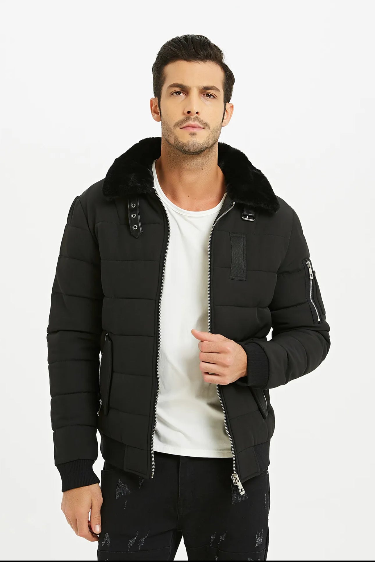 Nova Pilot Black Winter Coat – Luxe Warmte & Tijdloze Stijl, Nu voor Slechts €99,99 (Normaal €149,99) + Gratis Verzending!