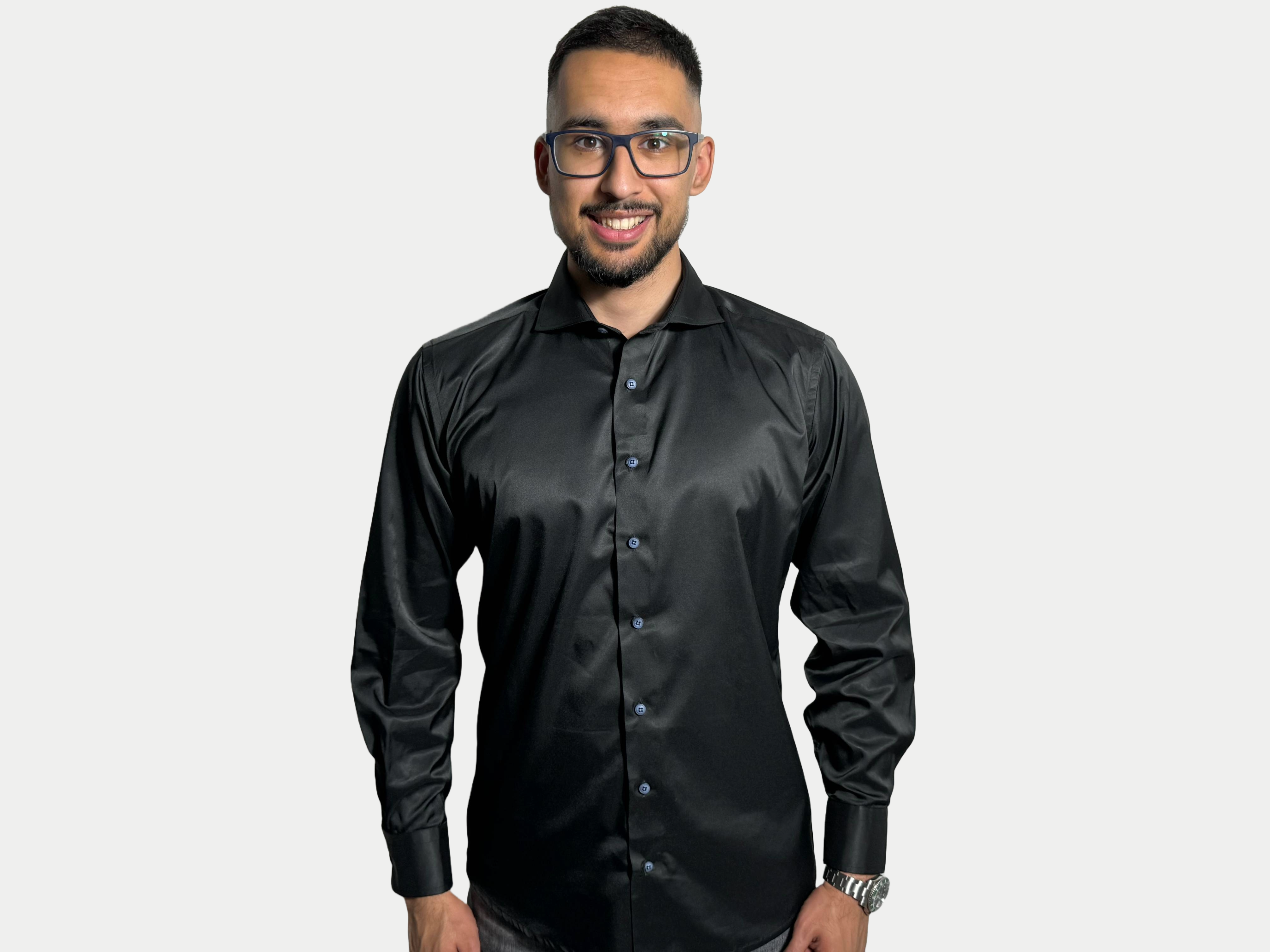 Azimi fashion Shirt Silk Black