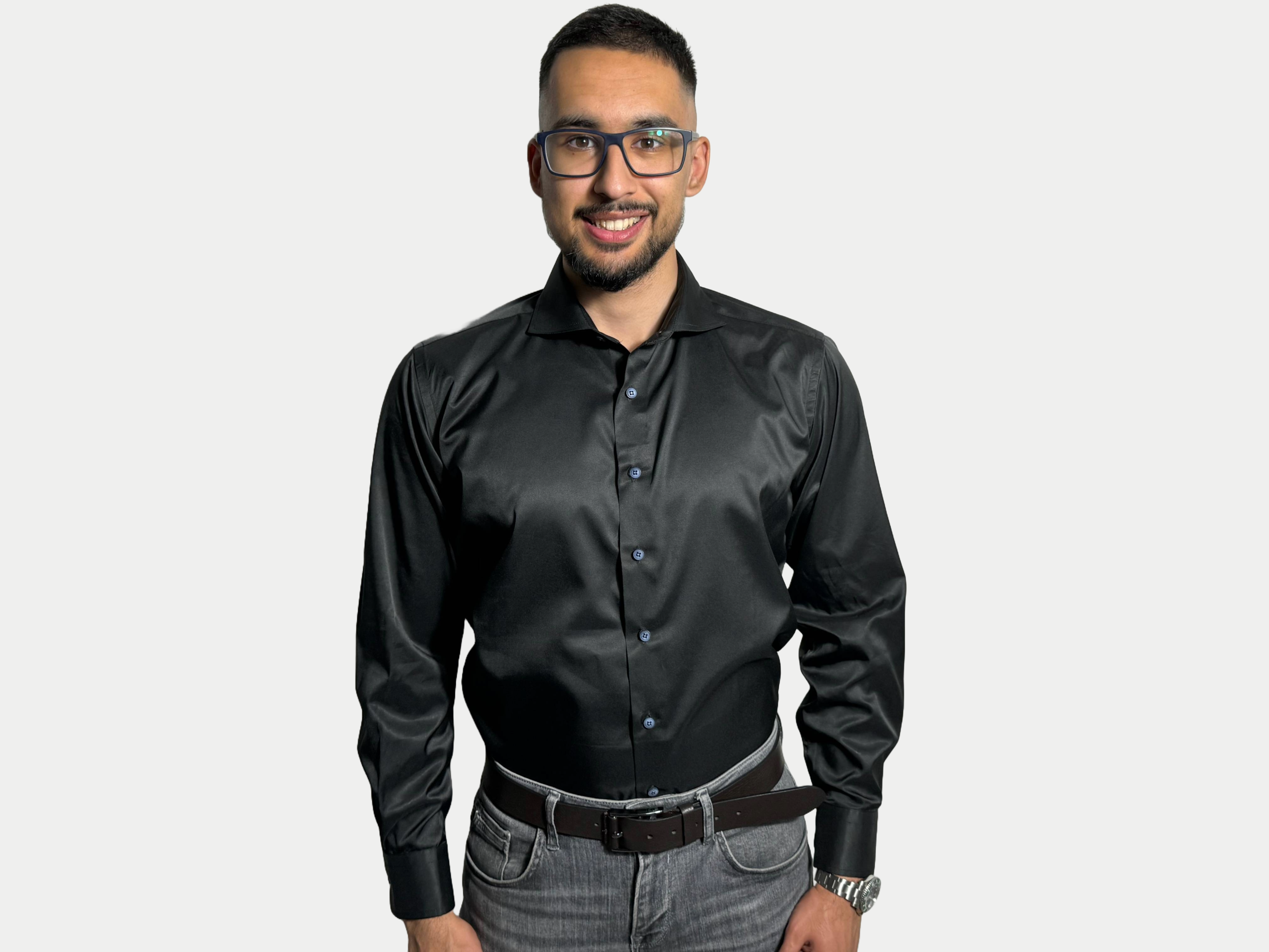 Azimi fashion Shirt Silk Black