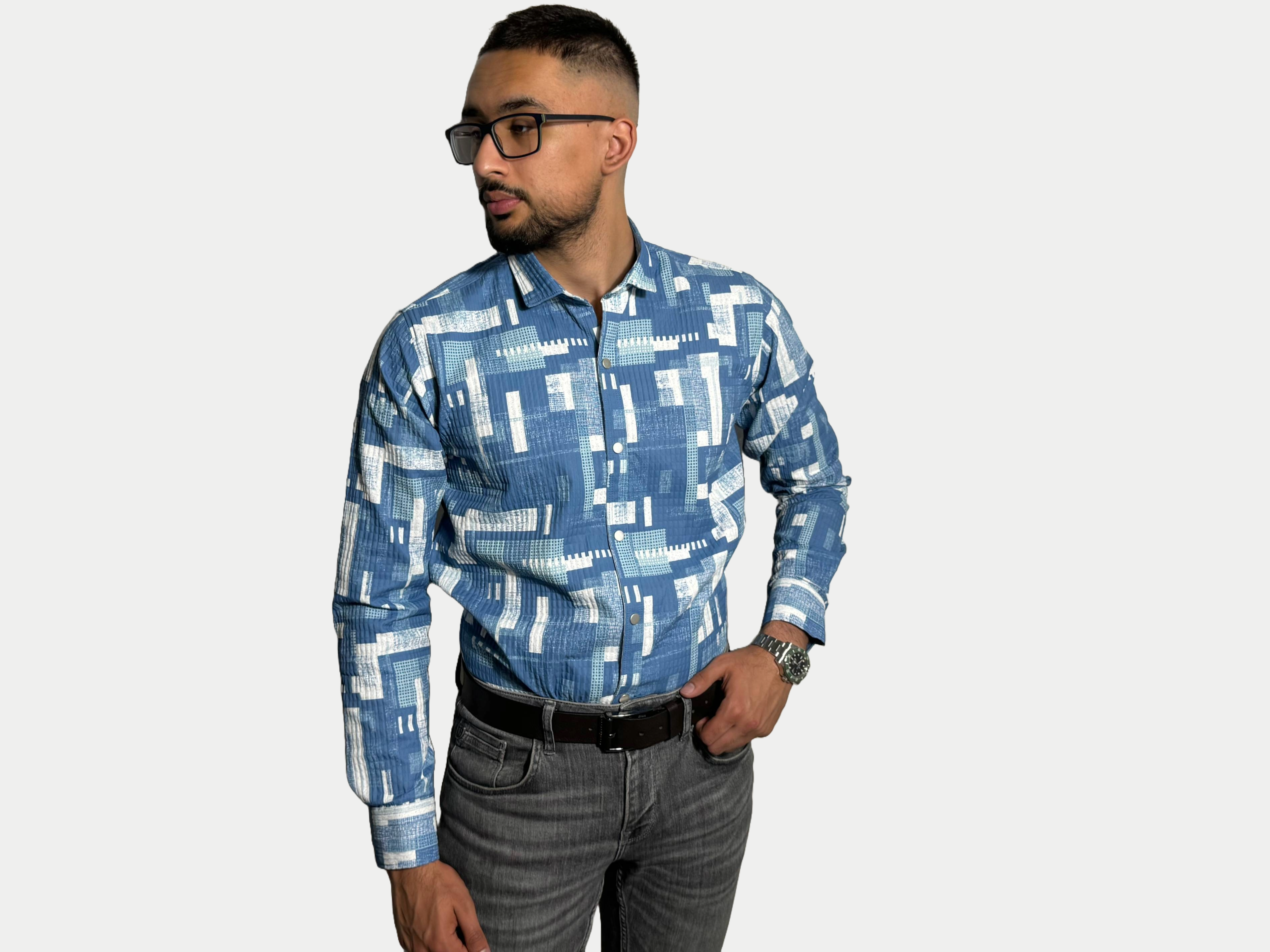 Azimi fashion Shirt New York  Blue