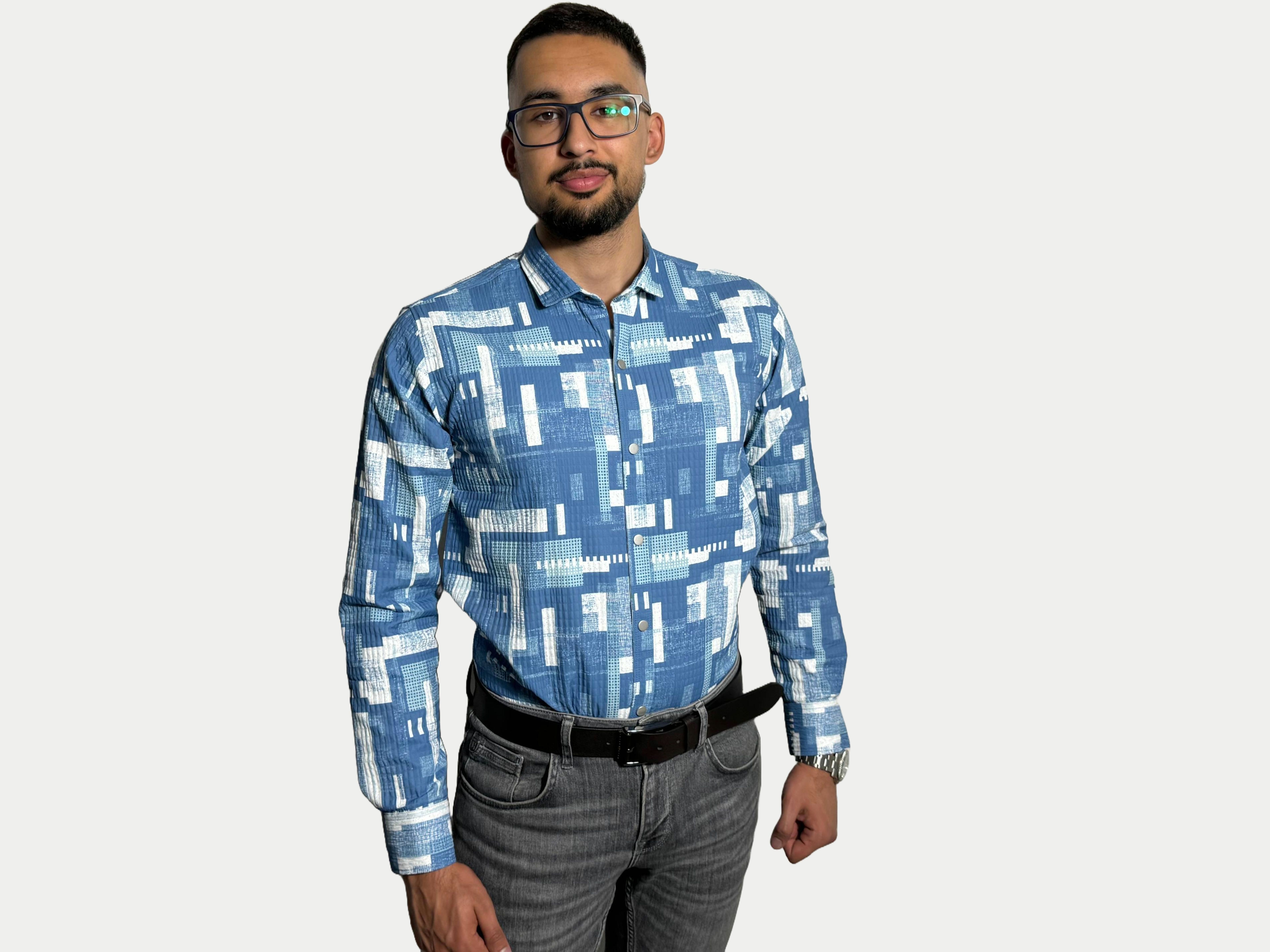 Azimi fashion Shirt New York  Blue