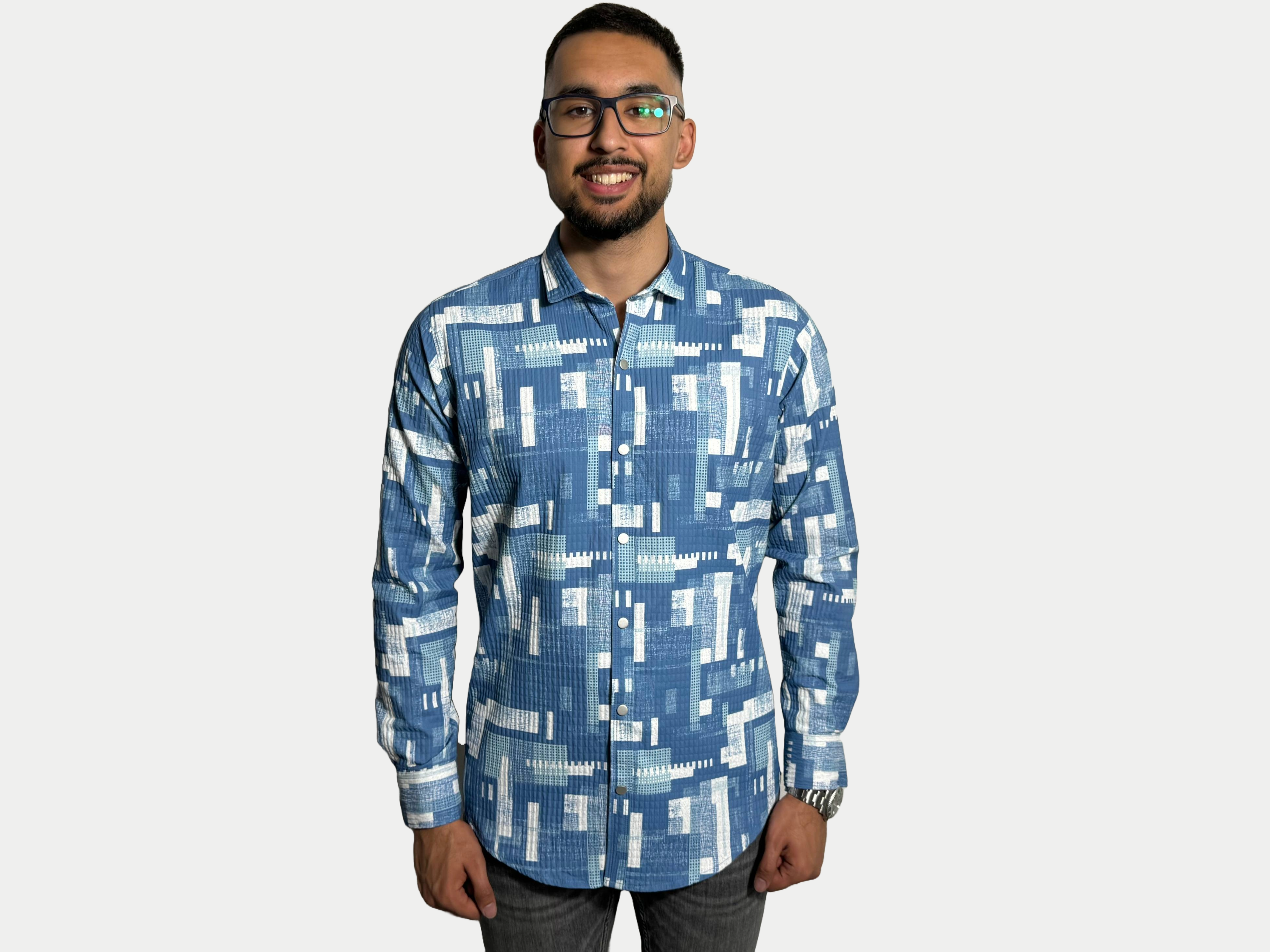 Azimi fashion Shirt New York  Blue