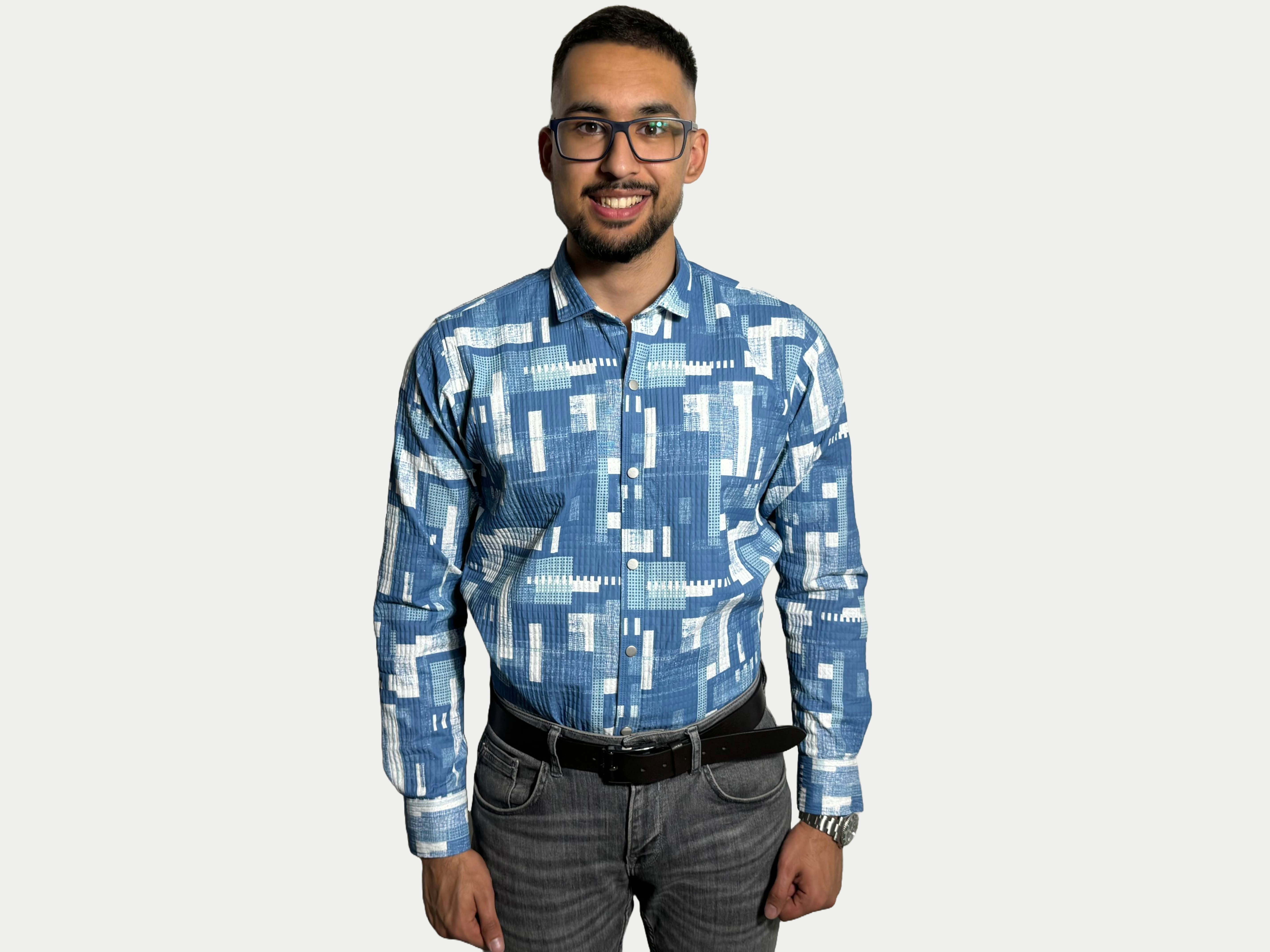 Azimi fashion Shirt New York  Blue