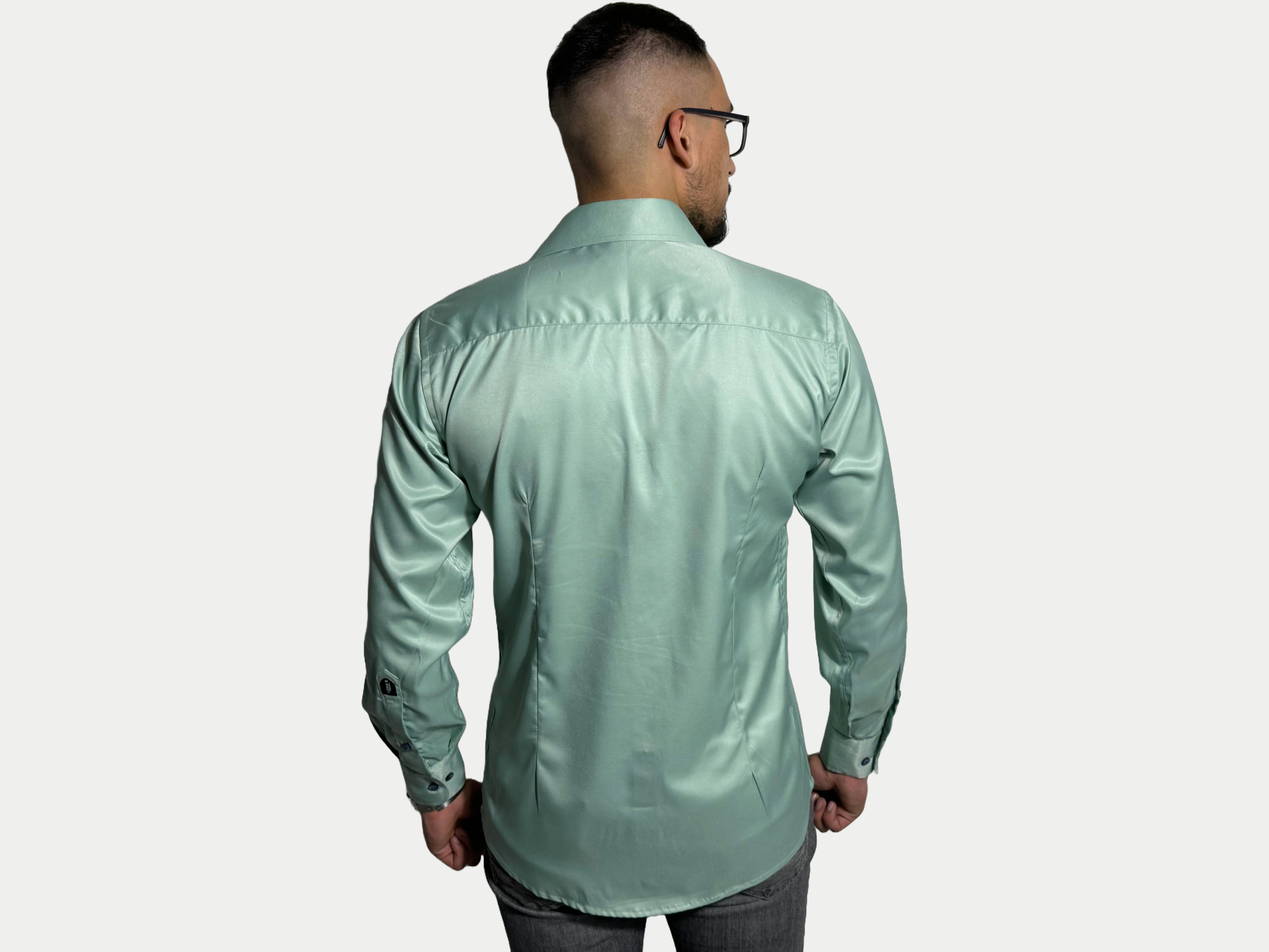 Azimi Fashion Shirt Silk Light Green