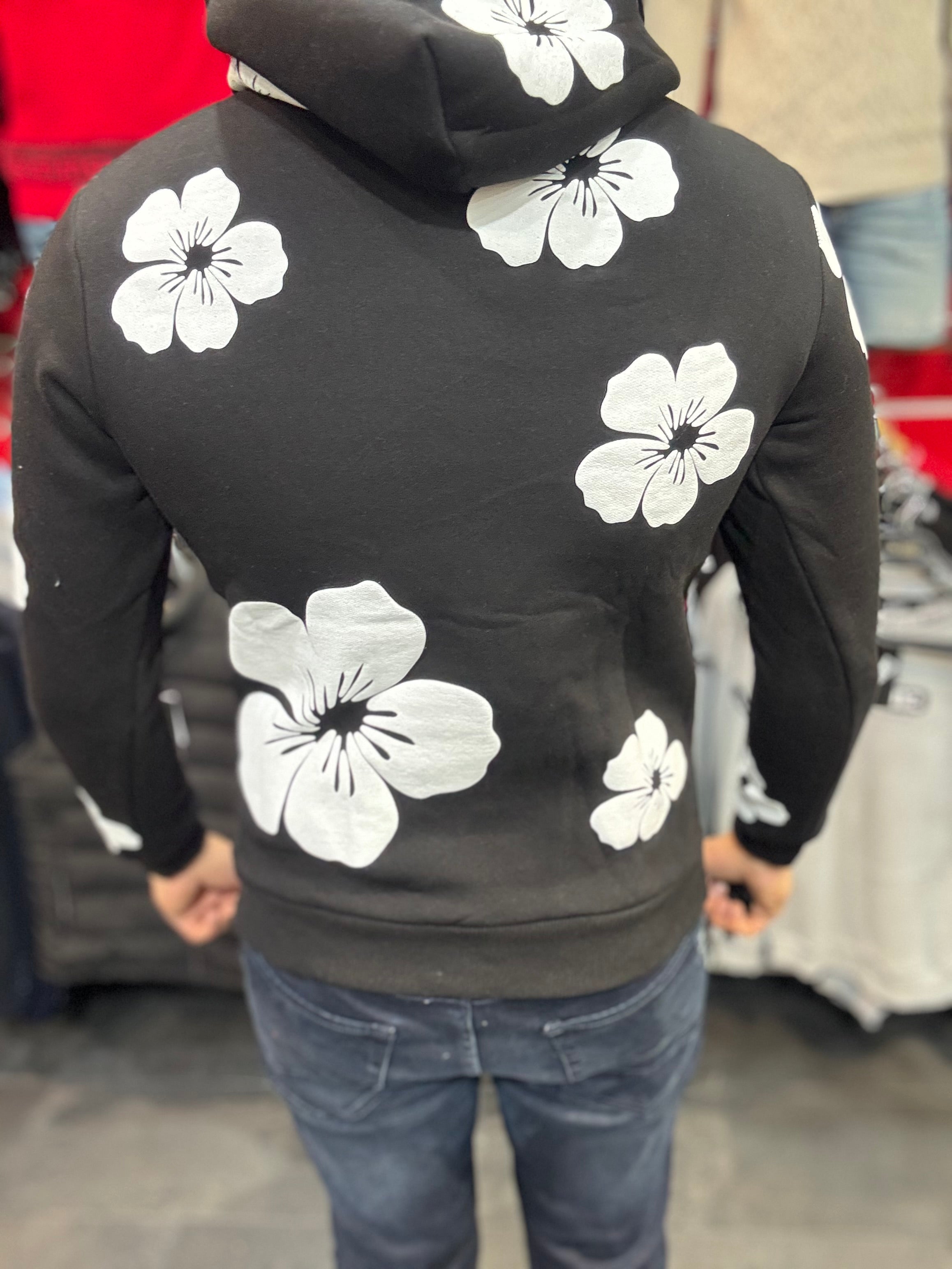 DE ICON FLOWERHOODIE - ZWART