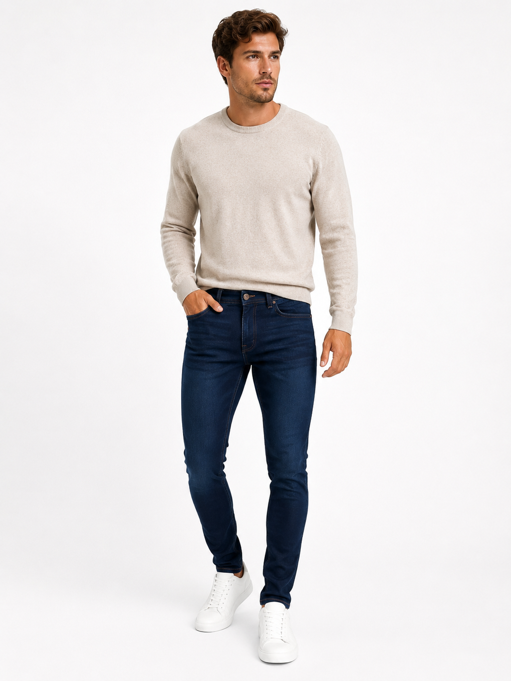 The Stretch Slim Fit Jeans – Donkerblauw
