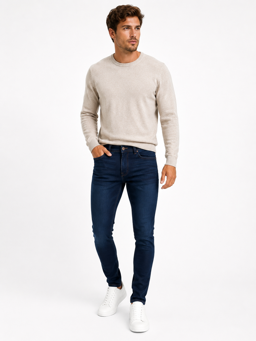 The Stretch Slim Fit Jeans – Donkerblauw