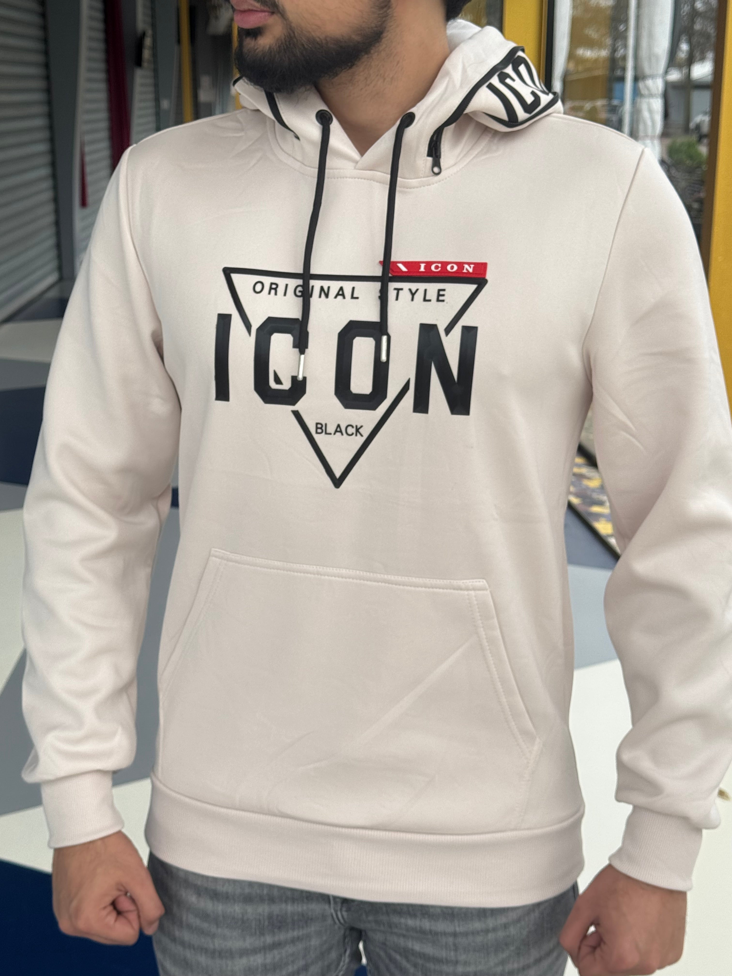 Icon Hoodie  beige front