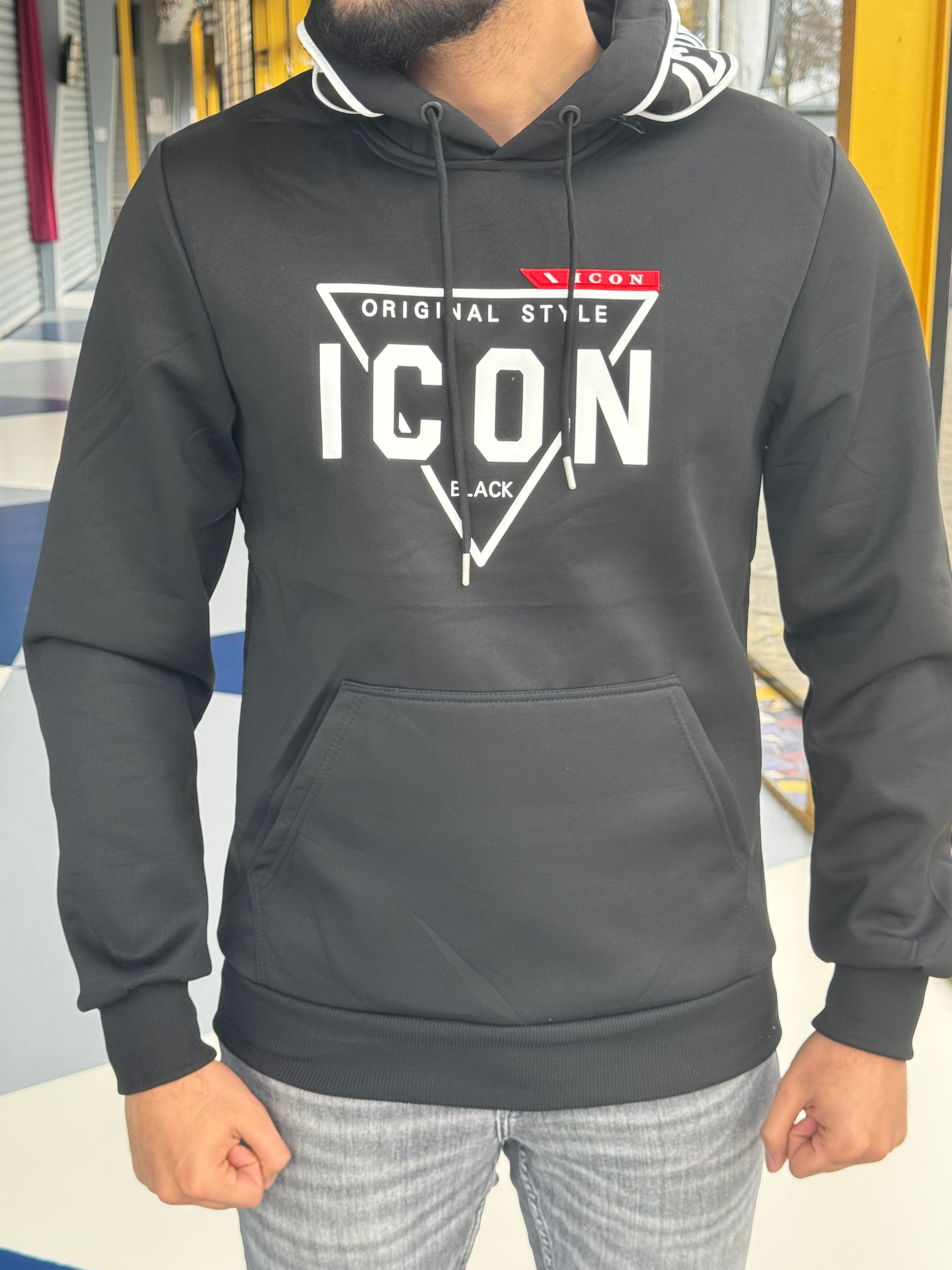 Icon Hoodie  black front 2