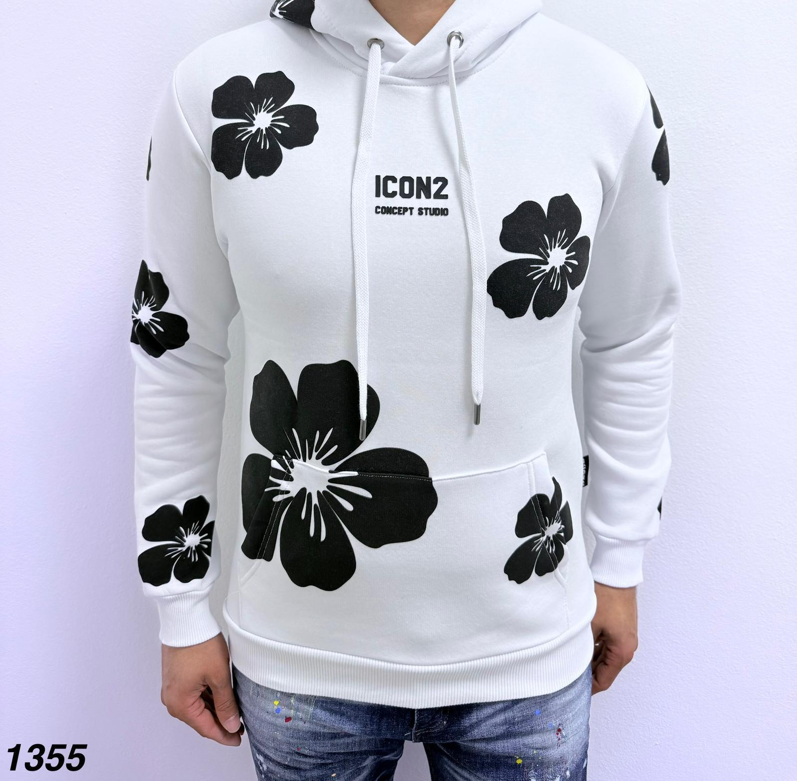 THE ICON FLOWER HOODIE - GRAY