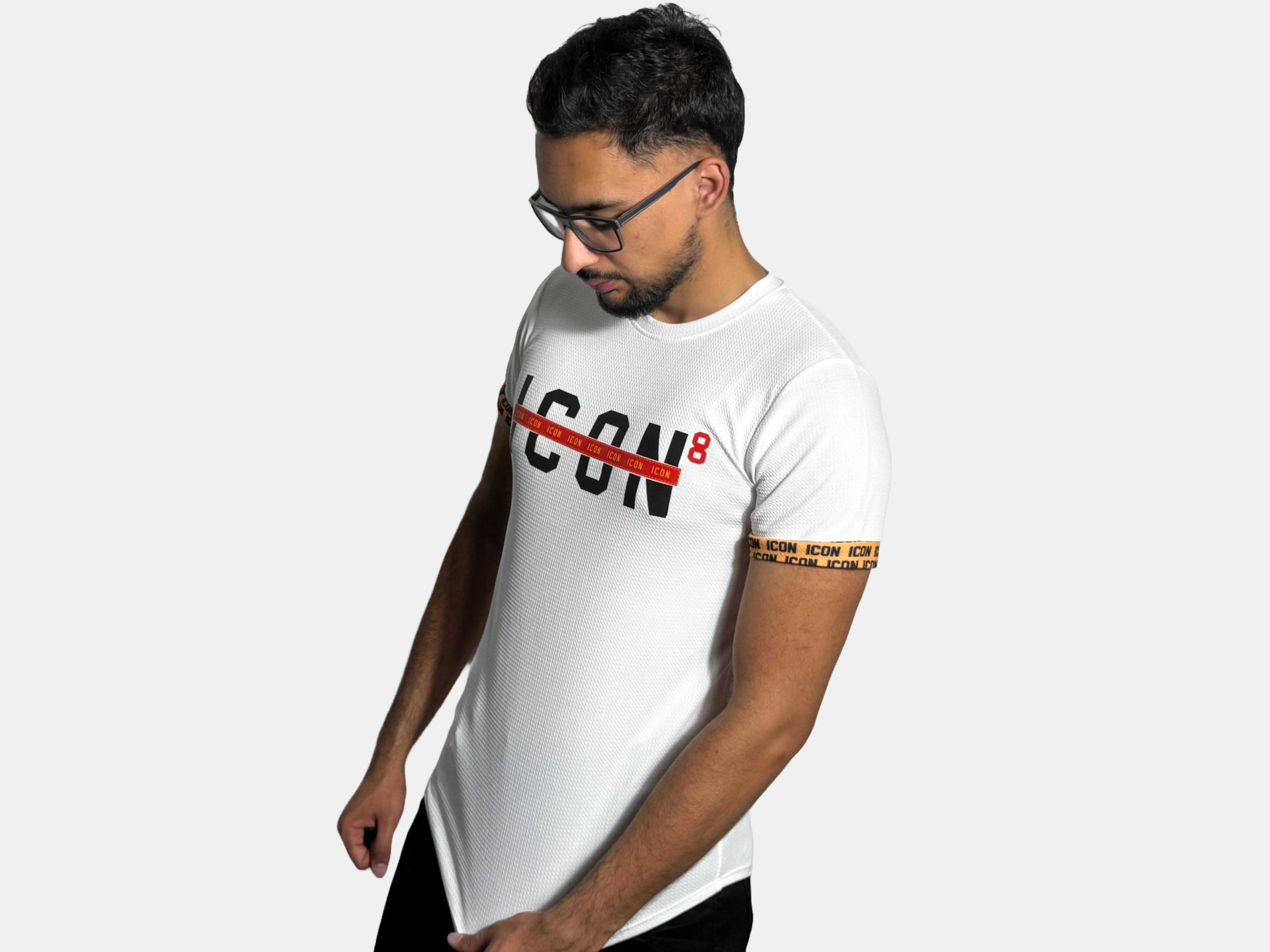 Icon striped T- shirt White AzimiFashion