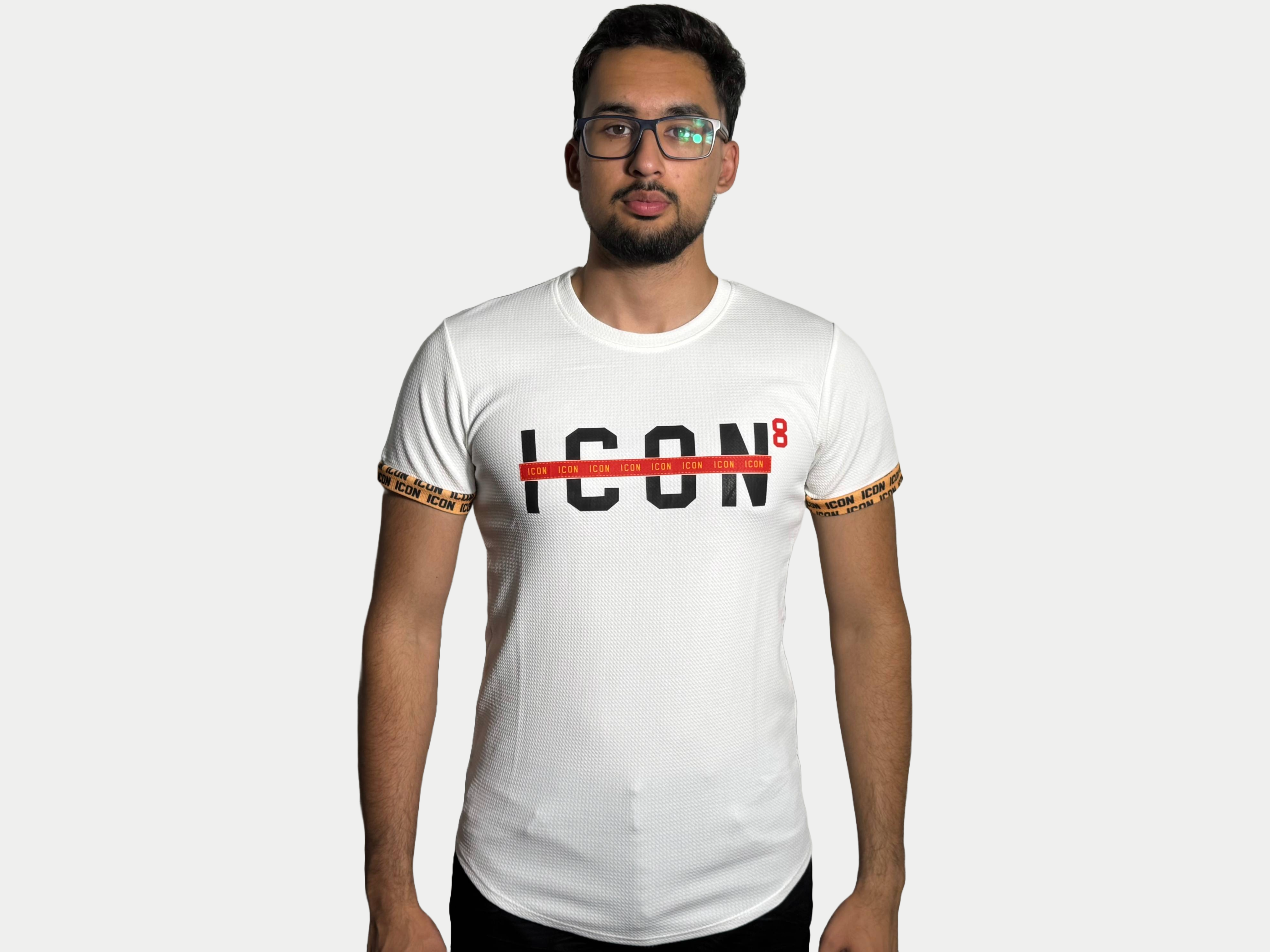 Icon striped T- shirt White AzimiFashion