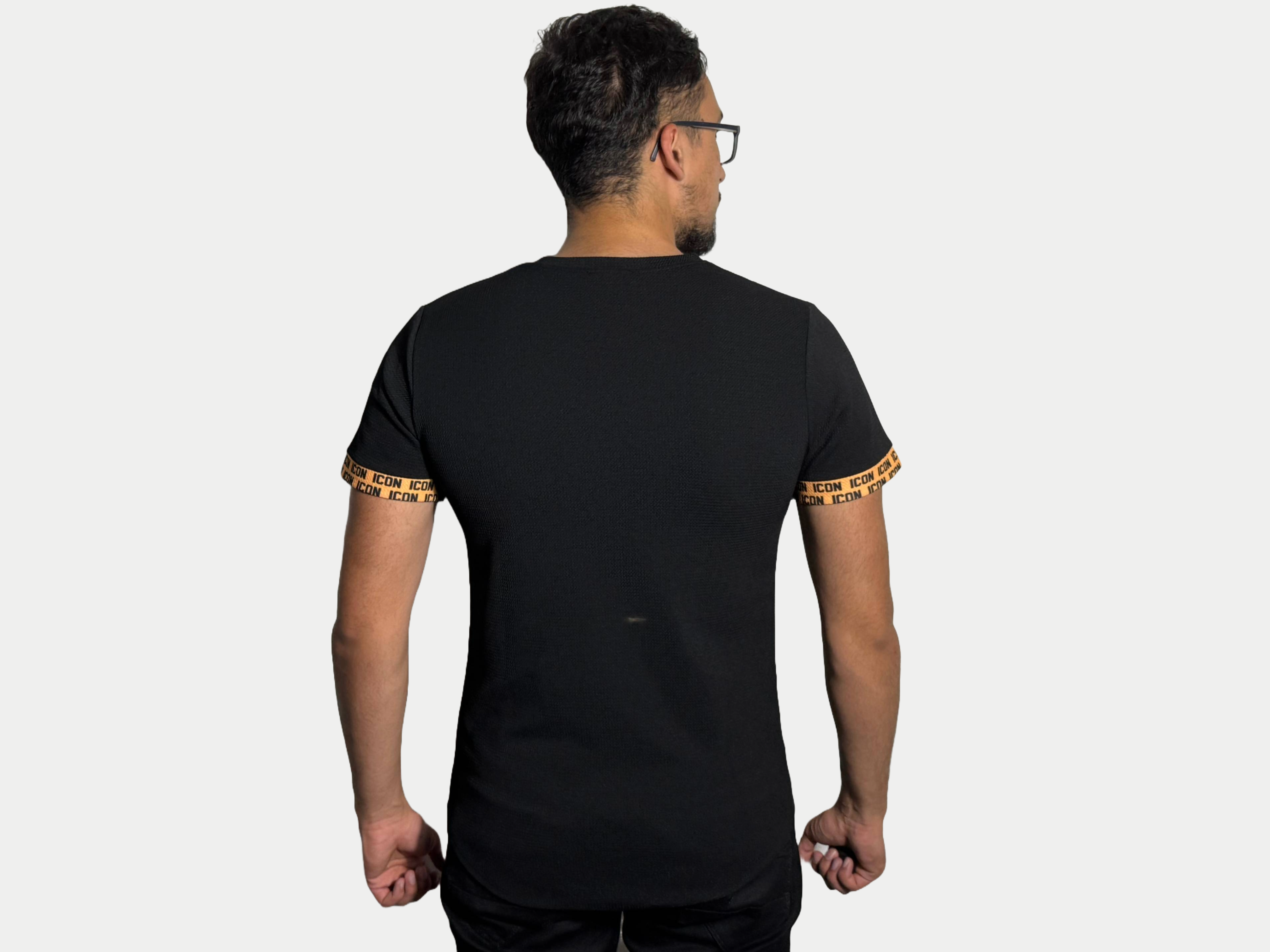 Icon striped T- shirt Black AzimiFashion