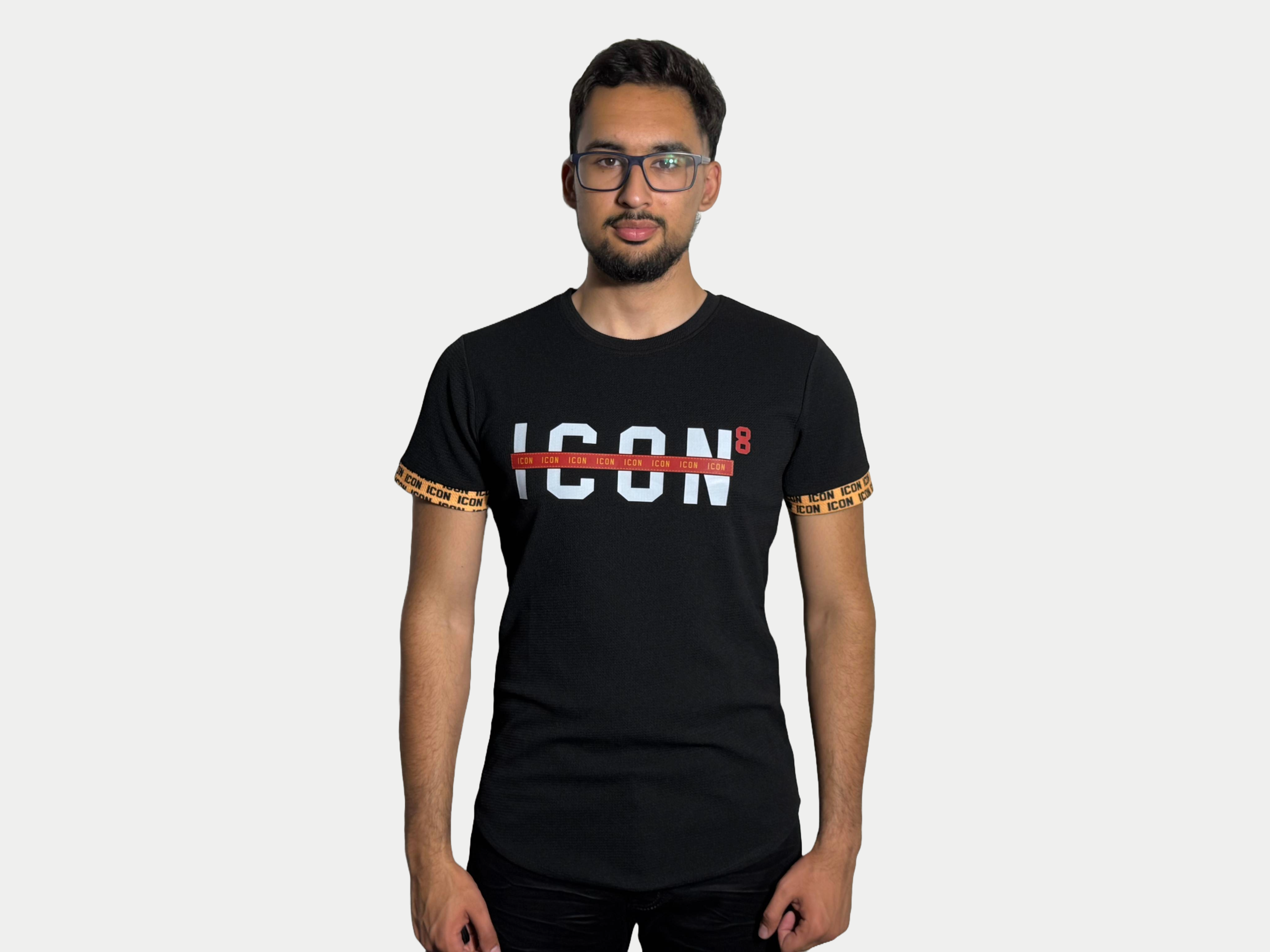 Icon striped T- shirt Black AzimiFashion