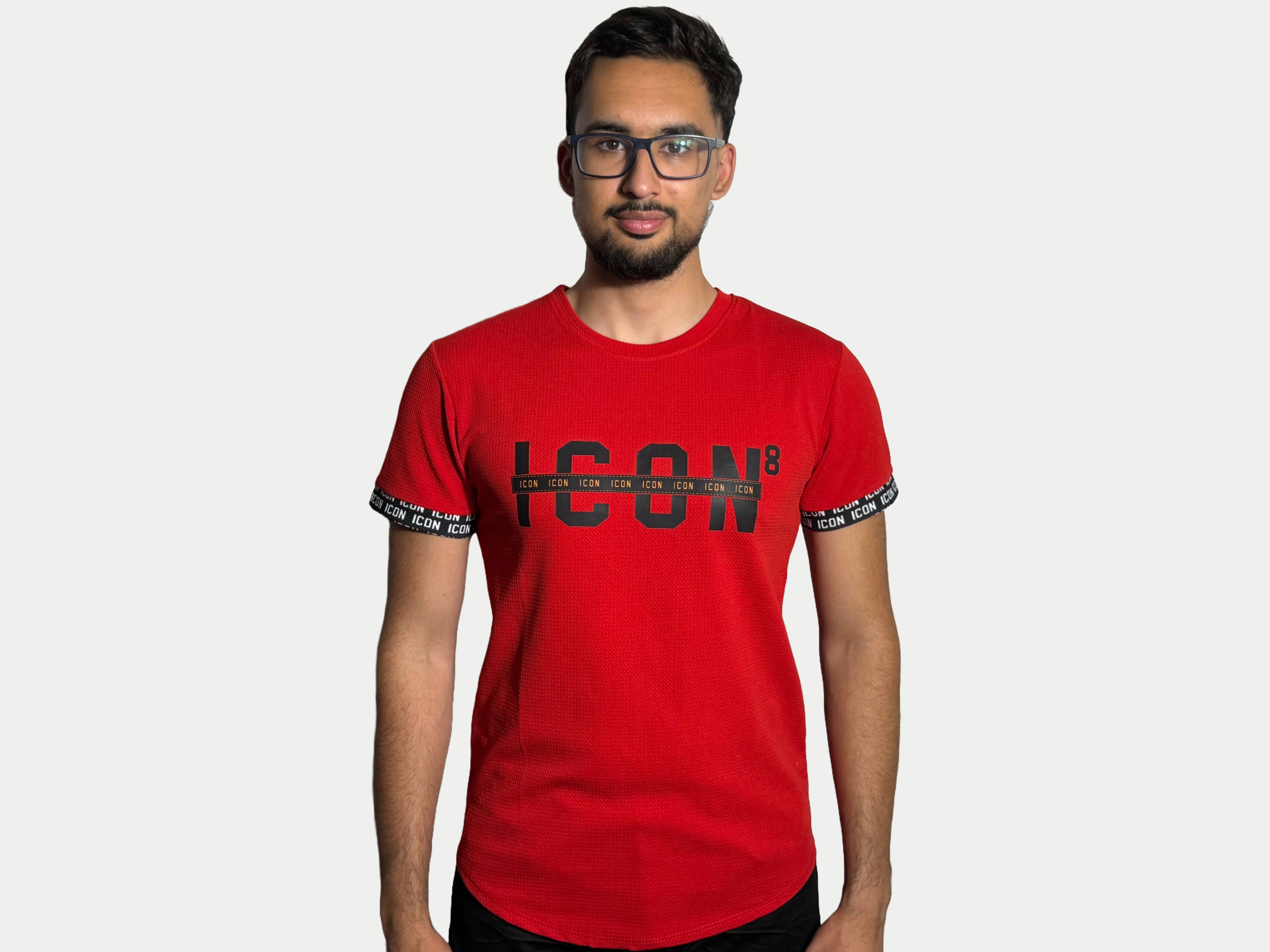 Icon striped T- shirt Red AzimiFashion