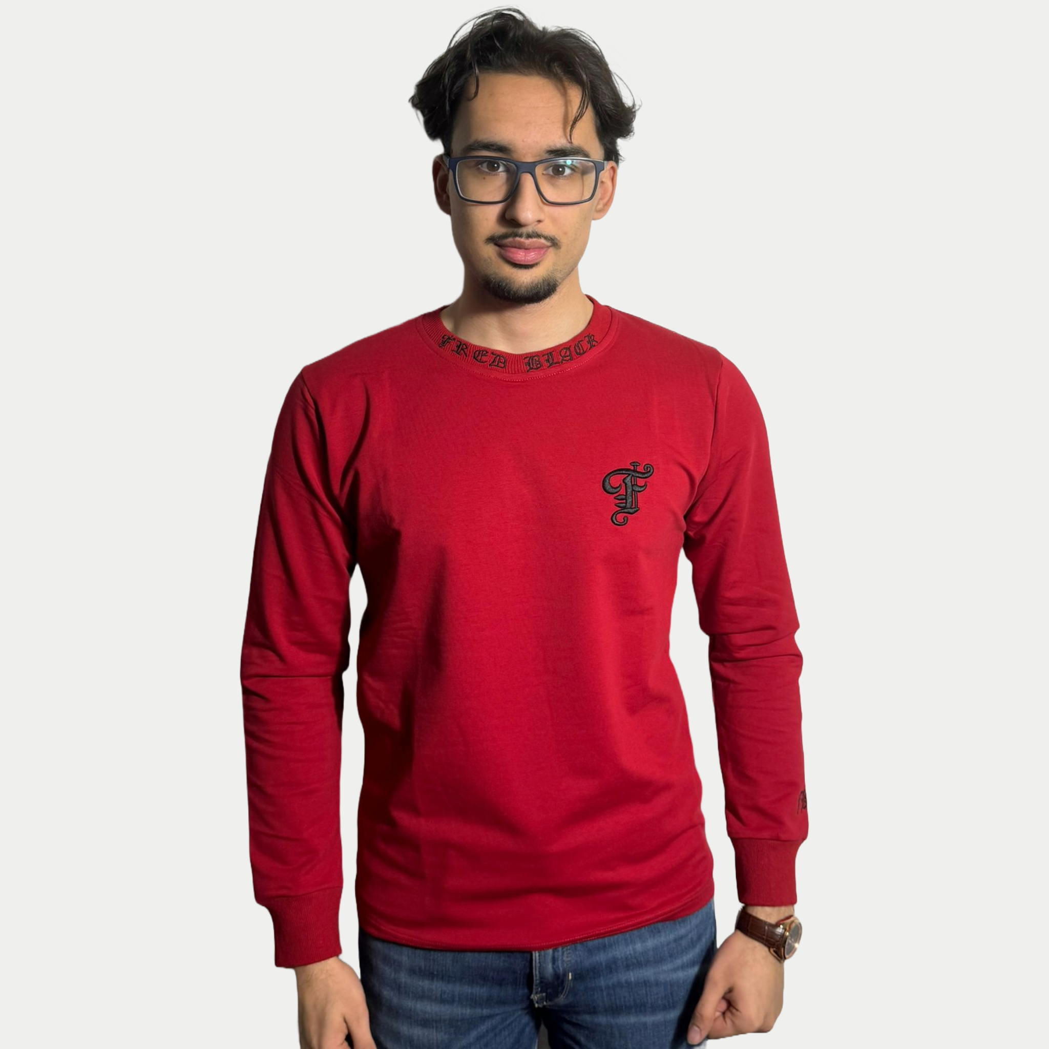 Fred Black Sweater Red