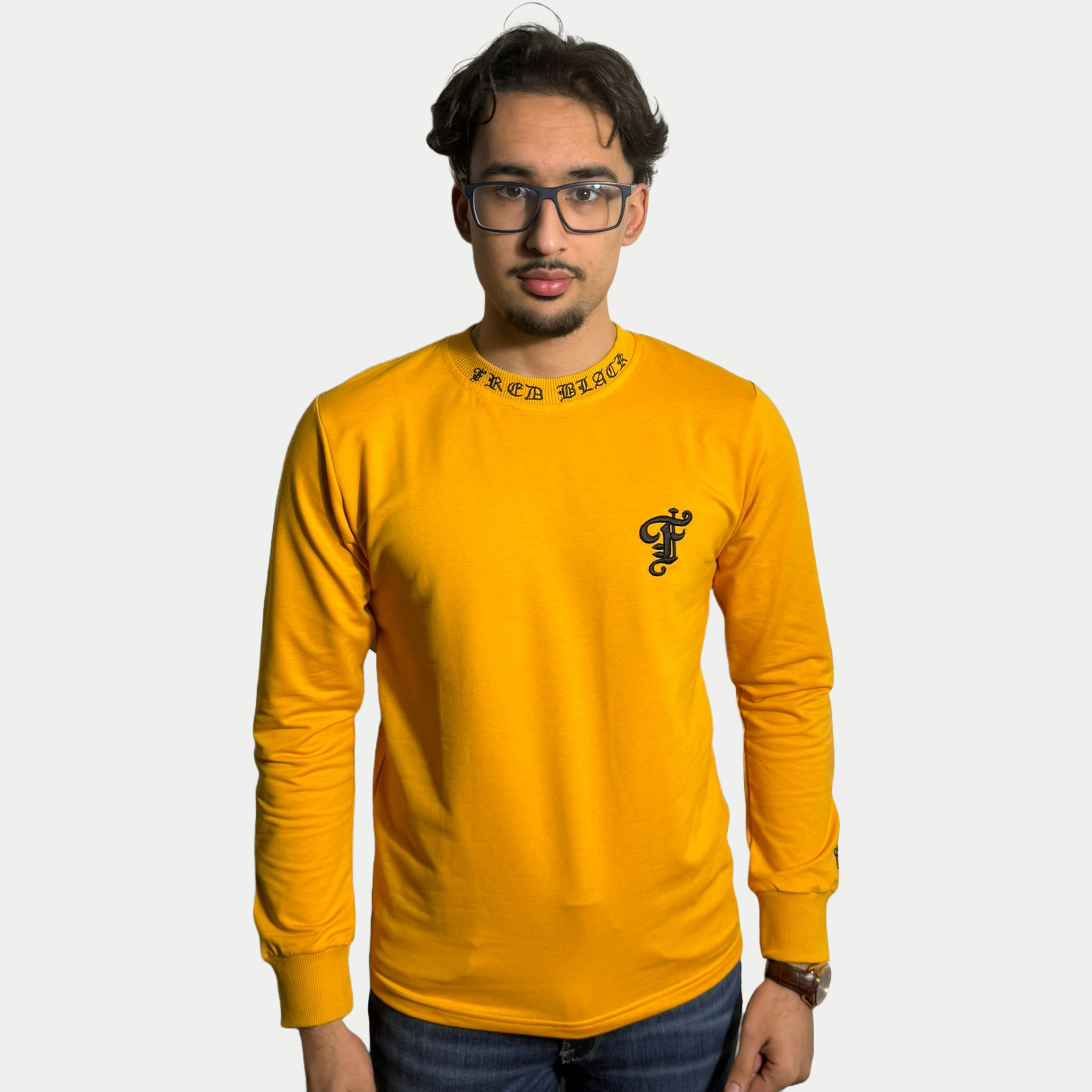 Fred Black Sweater Yellow