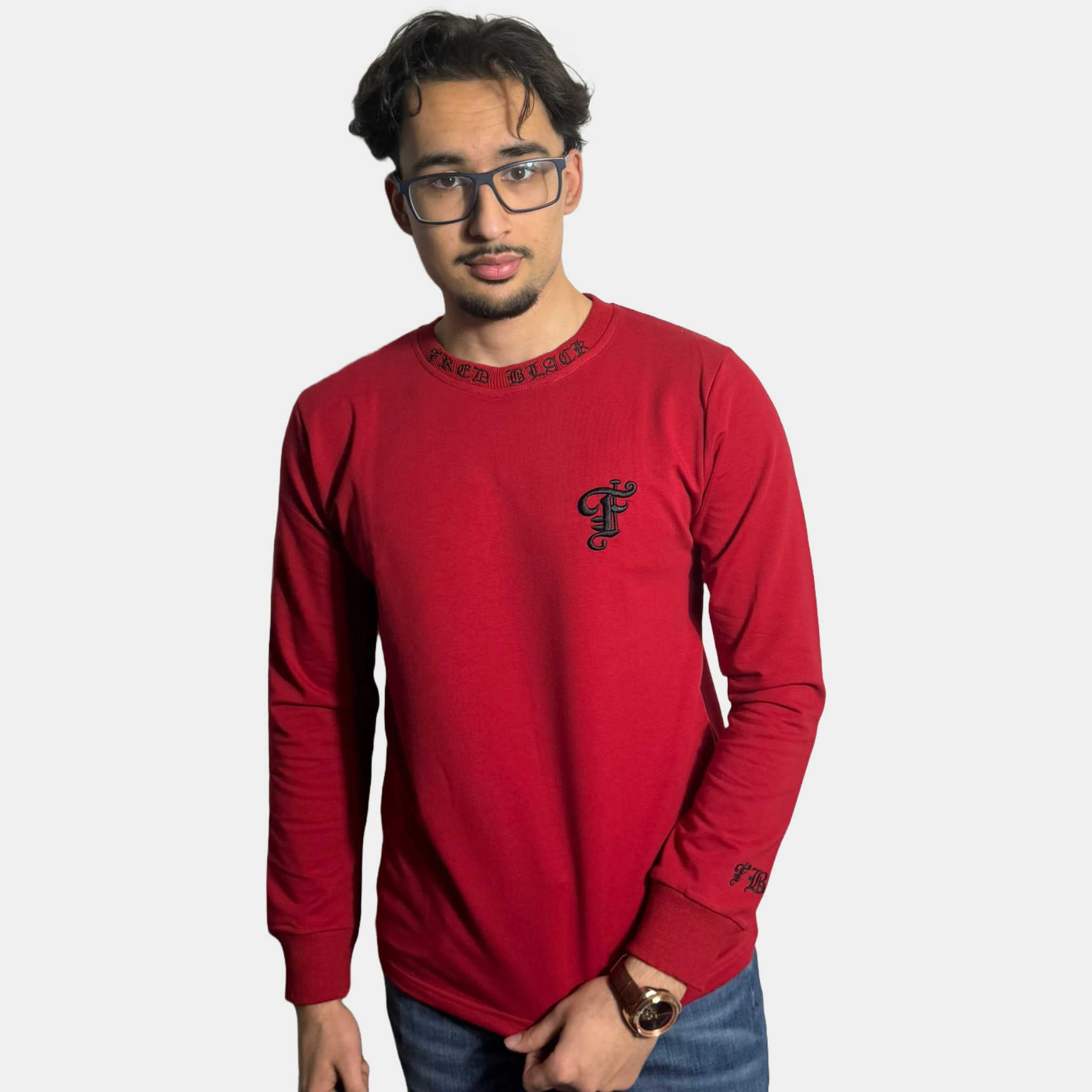 Fred Black Sweater Red