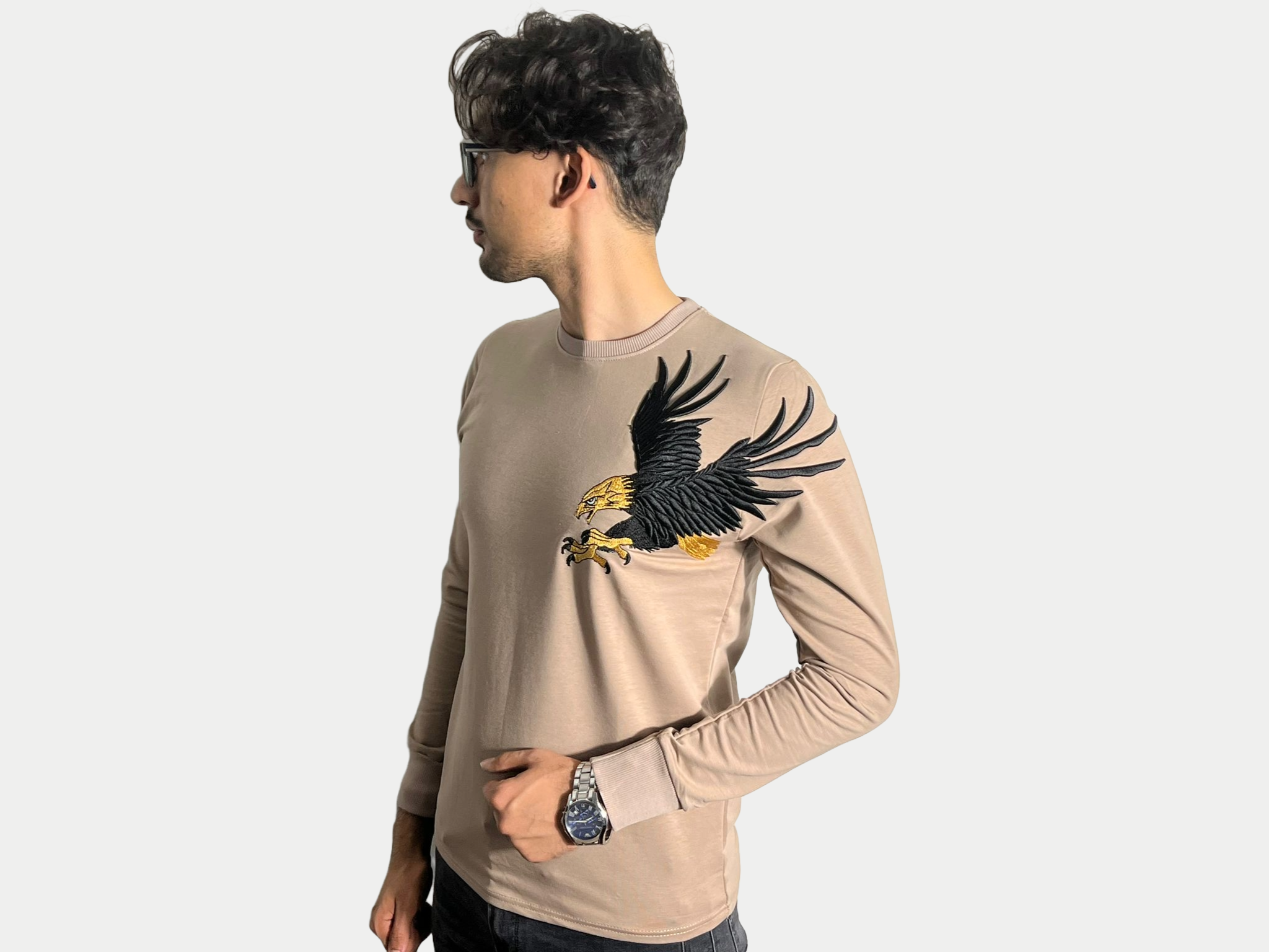 Azimi Fashion Sweater Eagle Beige