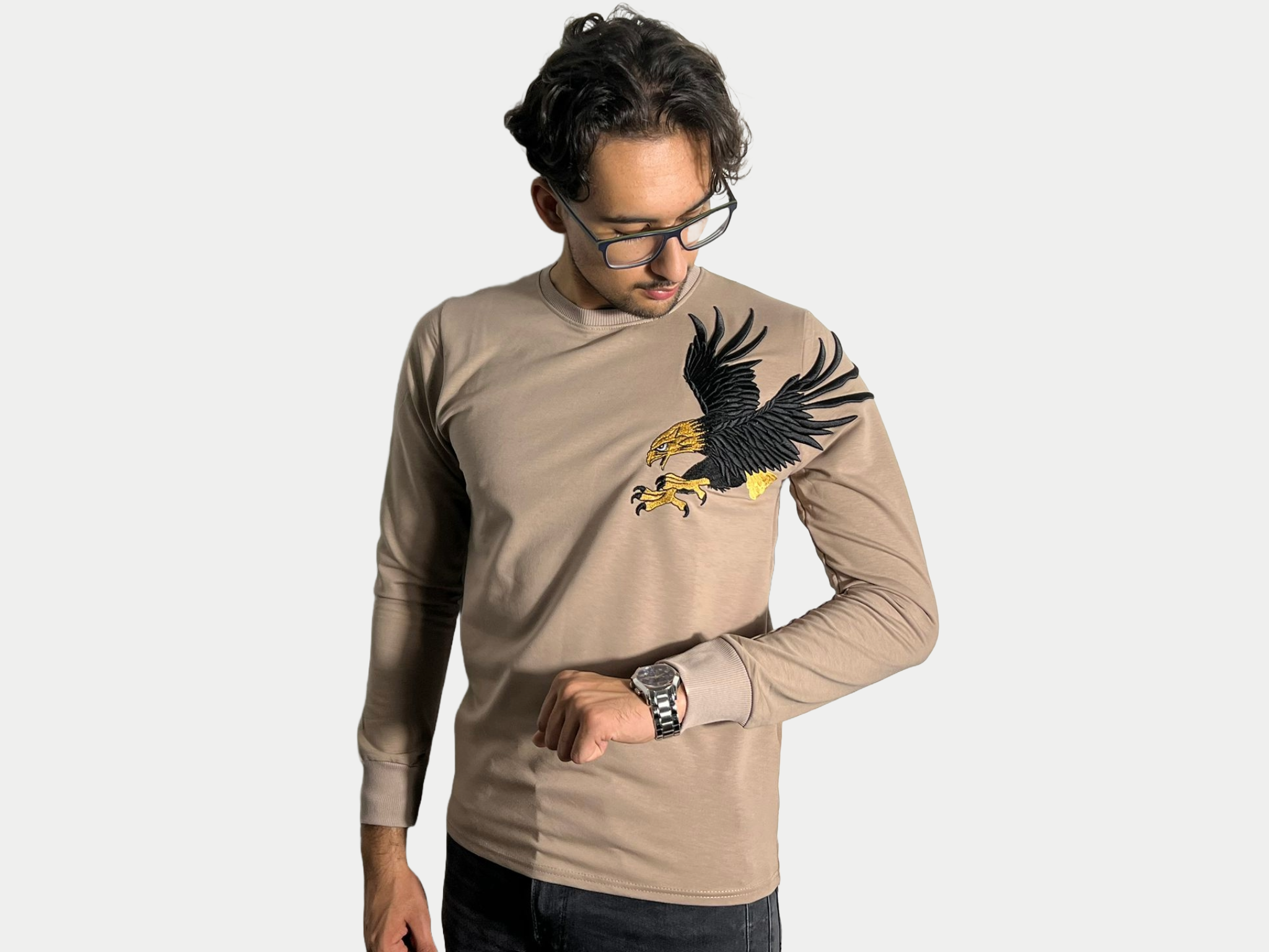 Azimi Fashion Sweater Eagle Beige