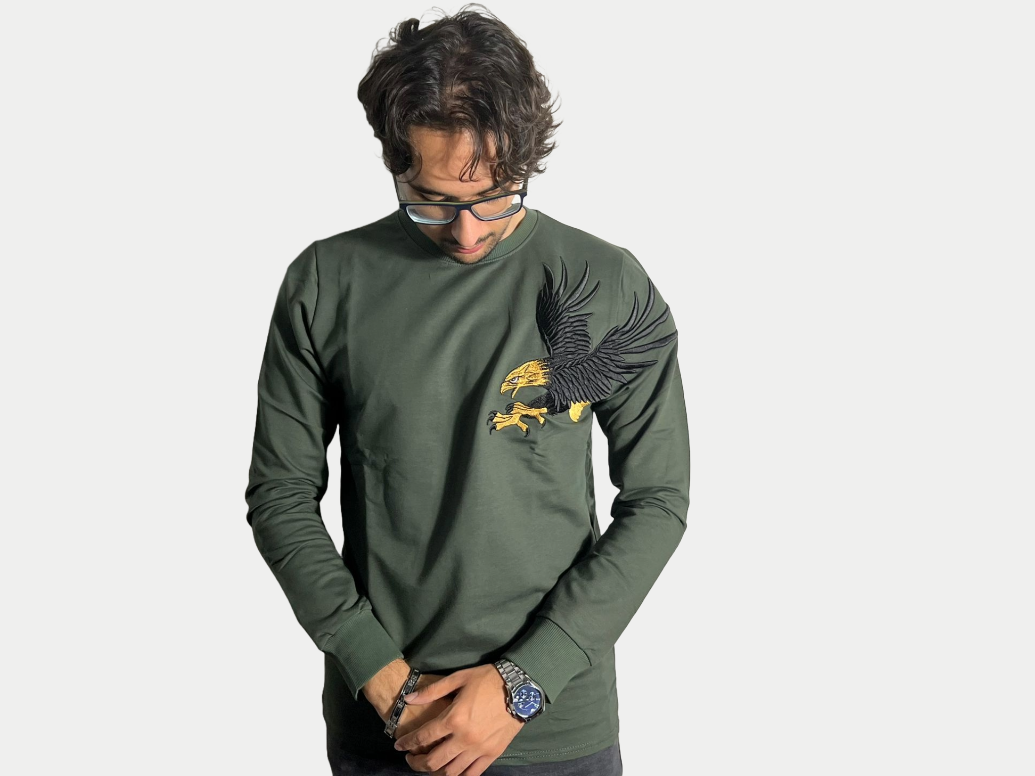 Azimi Fashion Sweater Eagle Green