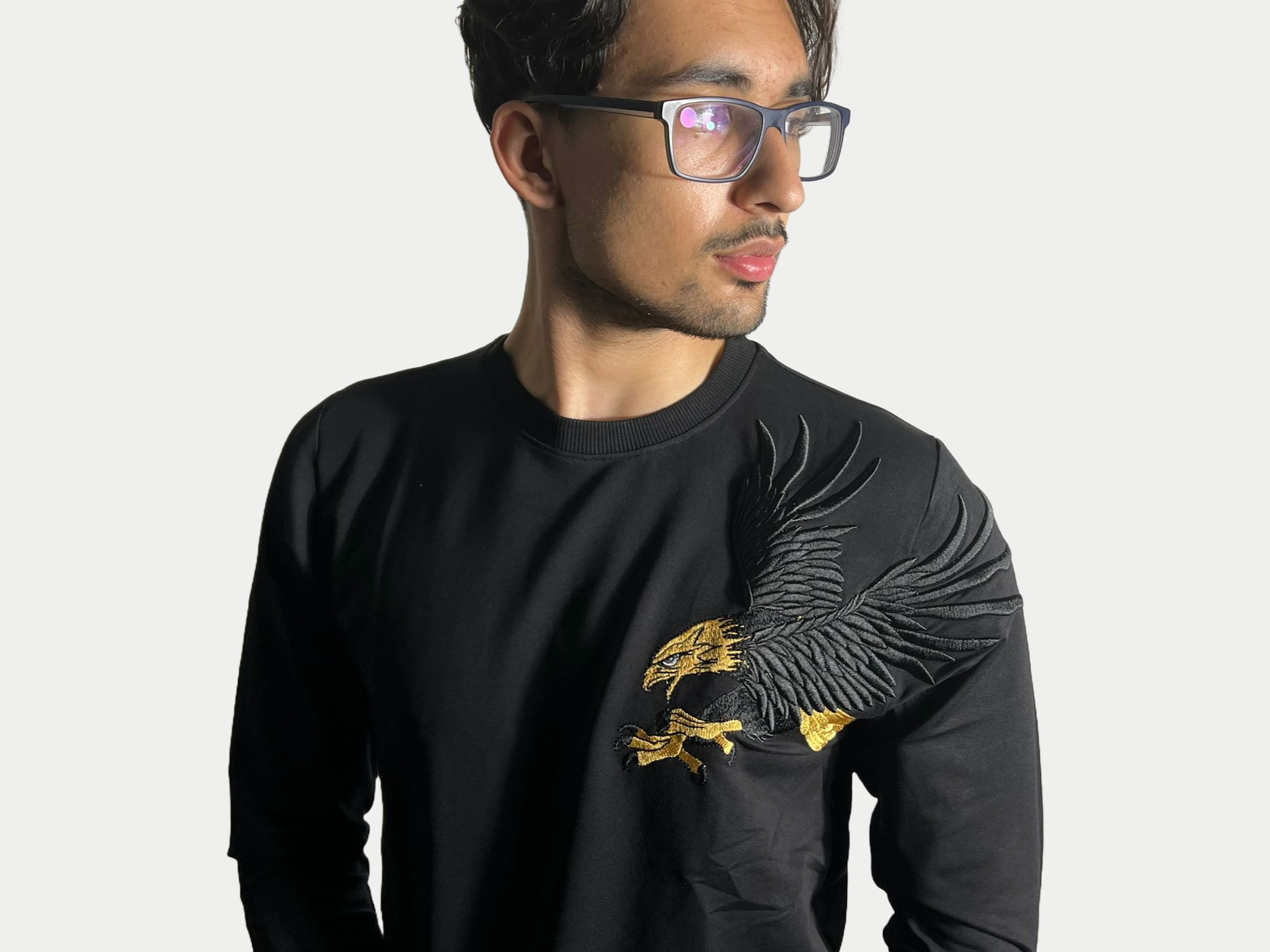 Azimi Fashion Sweater Eagle Zwart