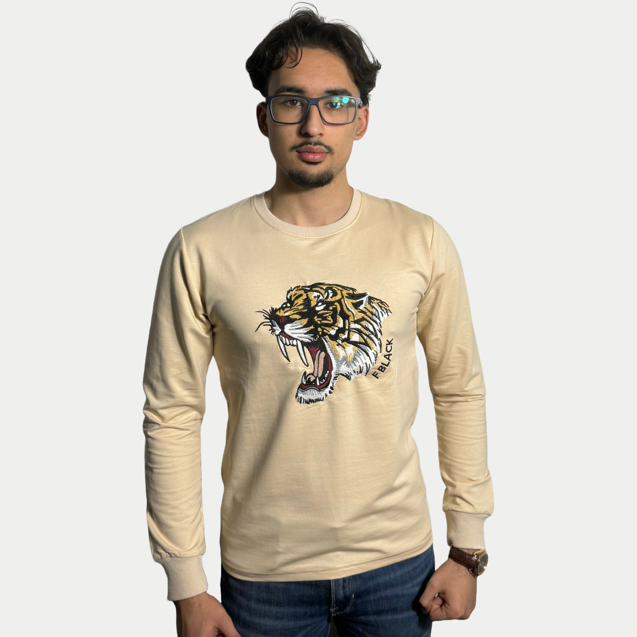 Creme Tiger Sweater