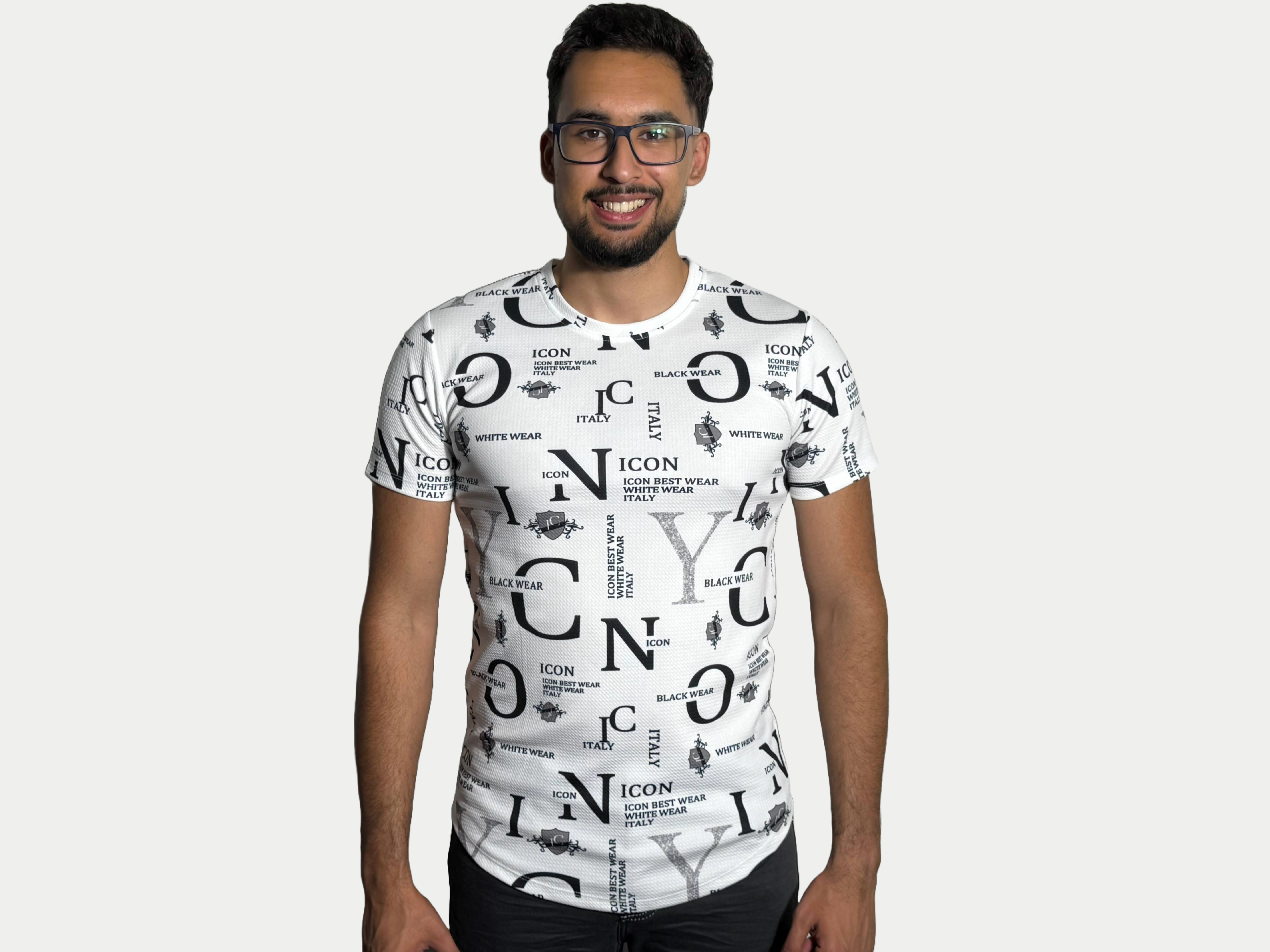 Icon T-shirt Pattern White Azimifashion