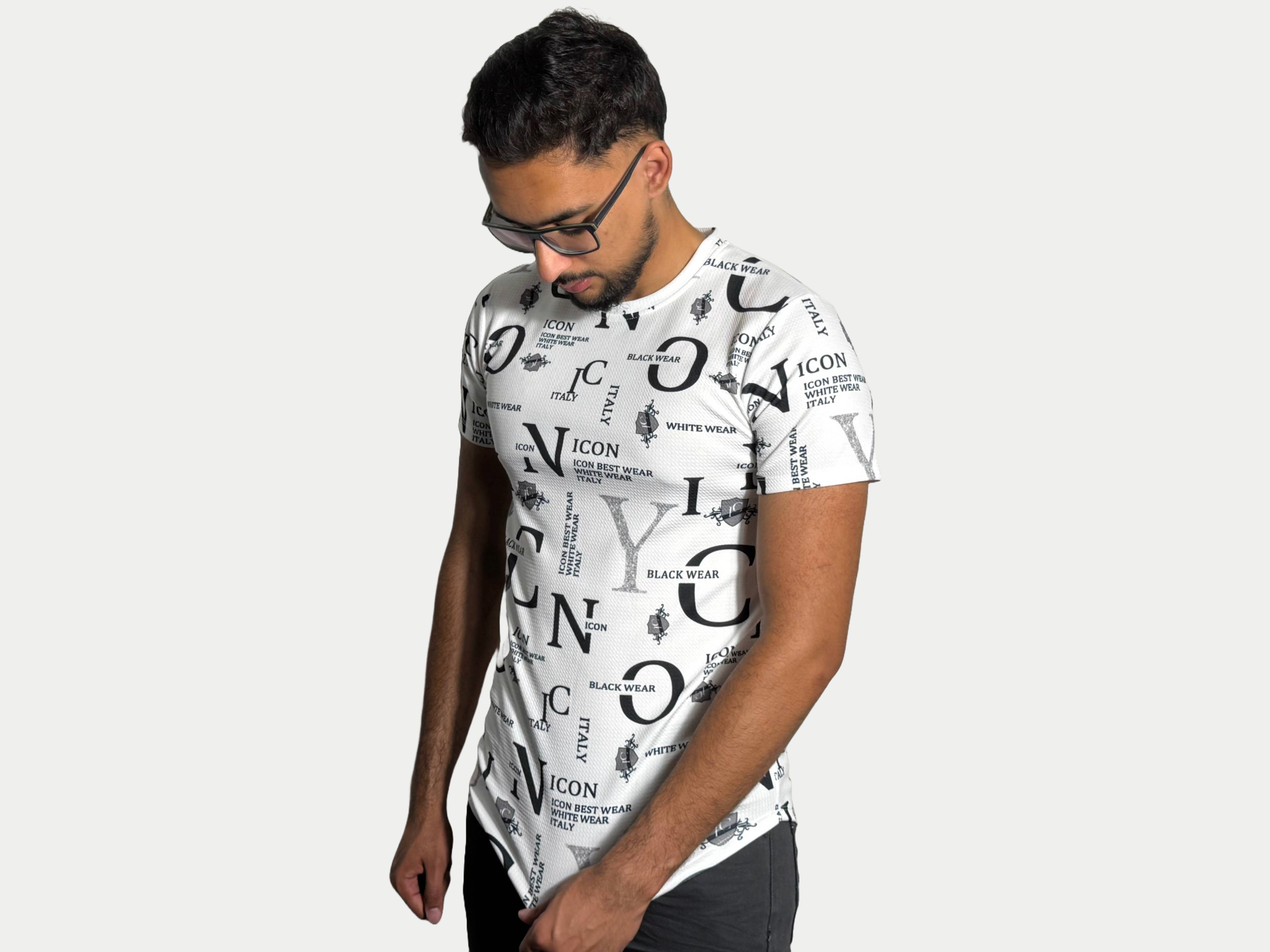 Icon T-shirt Pattern White Azimifashion