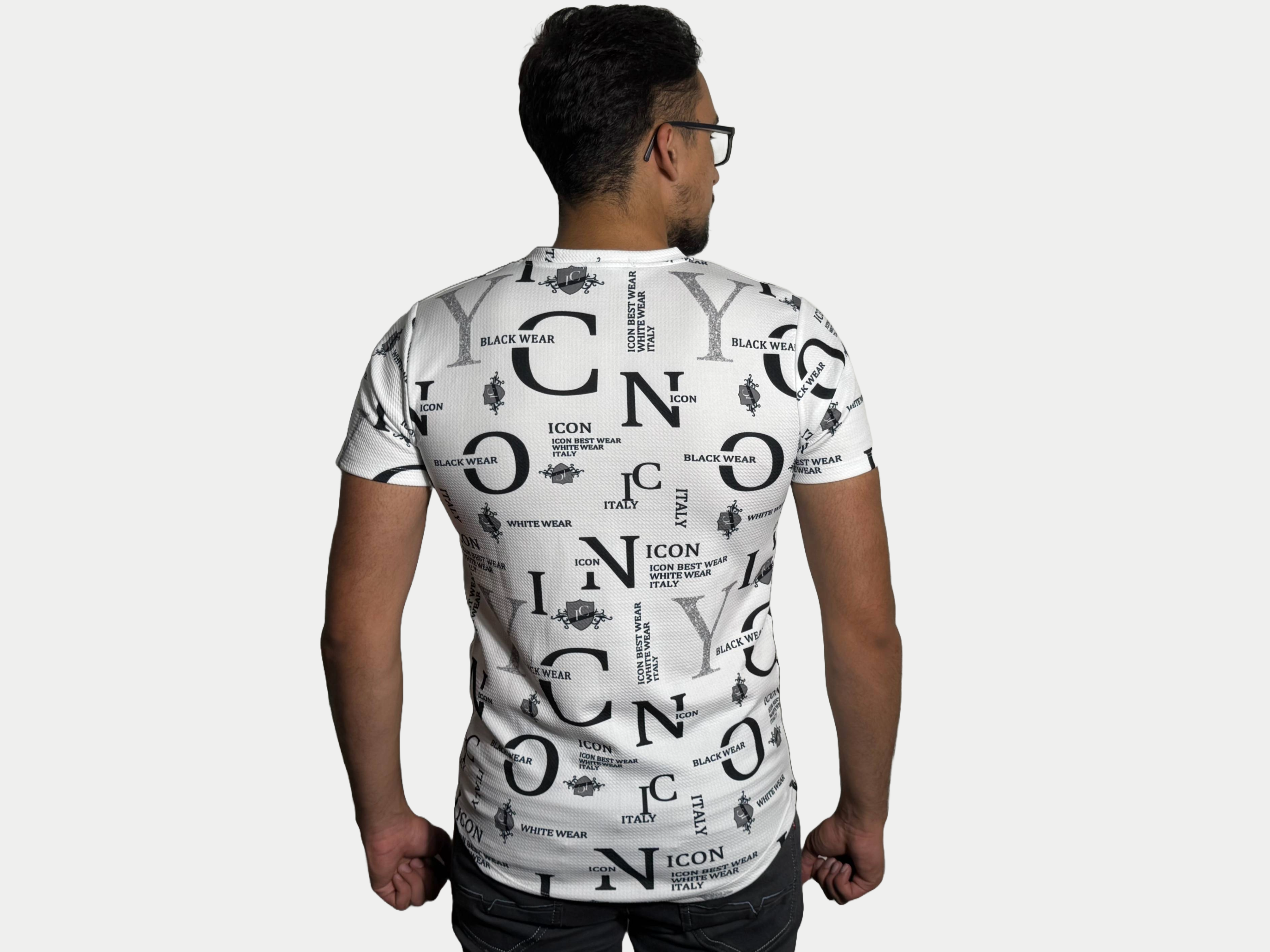 Icon T-shirt Pattern White Azimifashion